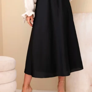 Spódnica wiskozowa rozkloszowana czarna